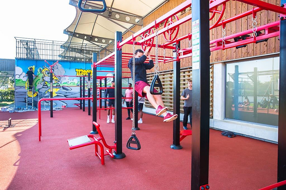 Inauguration de la nouvelle aire de street workout du Moulin à Vent, le 9 octobre dernier, en plein coeur de l'îlot Terroir. - voir en plus grand : (fenêtre modale)