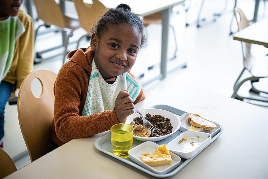 Le premier repas « local » du Projet alimentaire territorial (PAT), le 2 mars au centre de loisirs du point du jour 
 - voir en plus grand : (fenêtre modale)