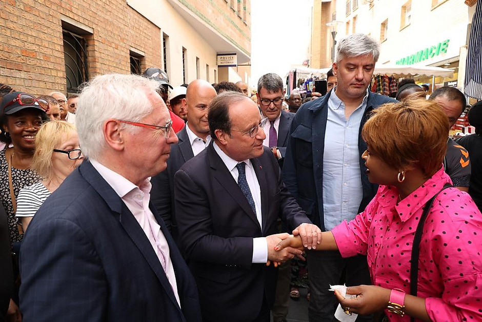 Le maire et François Hollande, le 17 juin dernier, à Cergy - voir en plus grand : (fenêtre modale)