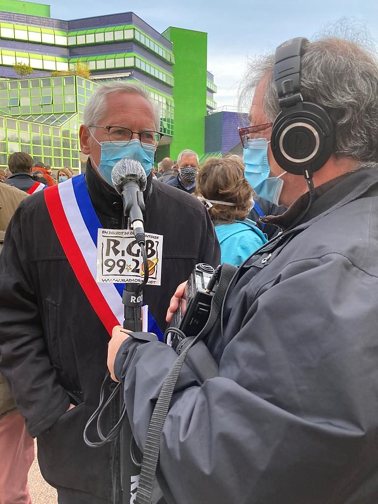 Hommage à Samuel Paty dans le quartier Grand Centre avec le maire Jean-Paul Jeandon, octobre 2020 - voir en plus grand : (fenêtre modale)