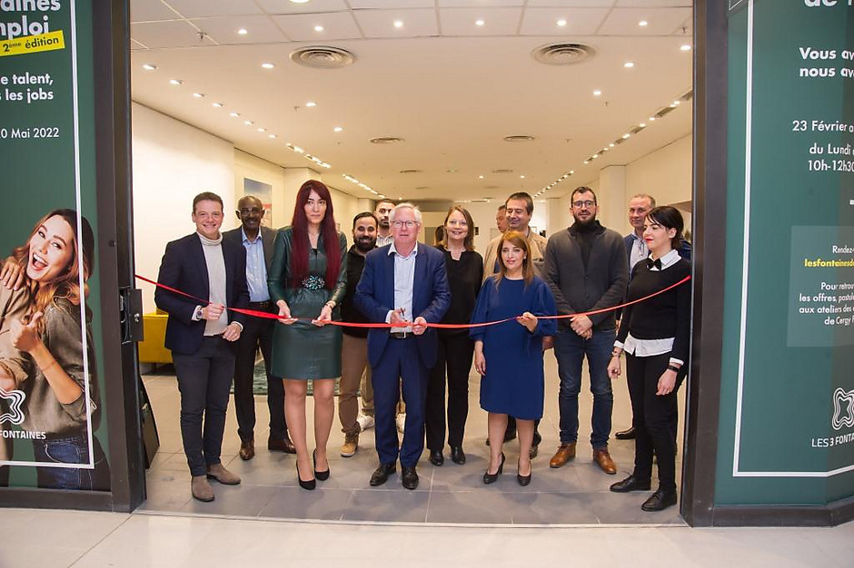 Inauguration des Fontaines de l'Emploi, le 22 mars dernier - voir en plus grand : (fenêtre modale)