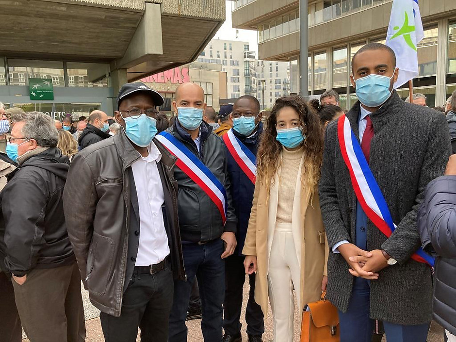 Hommage à Samuel Paty dans le quartier Grand Centre, octobre 2020 - voir en plus grand : (fenêtre modale)