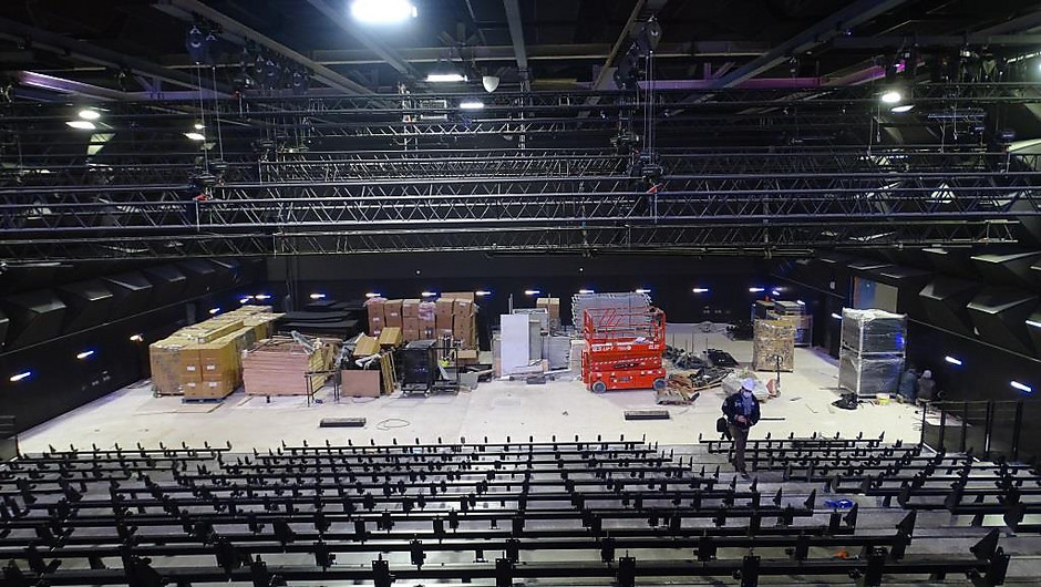 Avancement des travaux dans la salle de concert du Douze, le 12 janvier 2021 - voir en plus grand : (fenêtre modale)