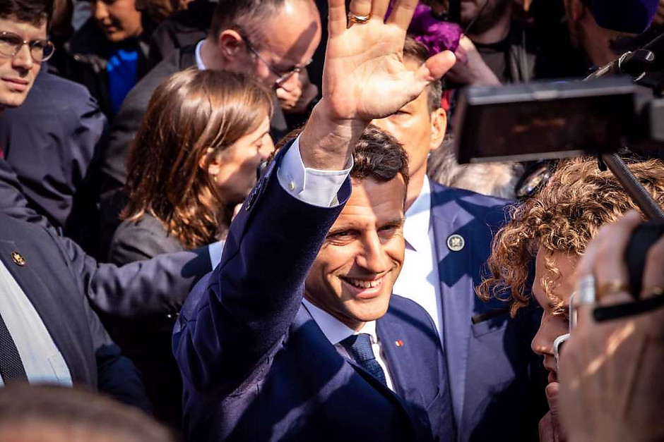 Visite d'Emmanuel Macron à Cergy, le 27 avril - voir en plus grand : (fenêtre modale)