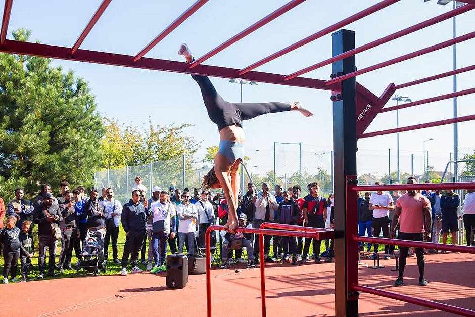 Inauguration de la nouvelle aire de street workout du Moulin à Vent, le 9 octobre dernier, en plein coeur de l'îlot Terroir. - voir en plus grand : (fenêtre modale)